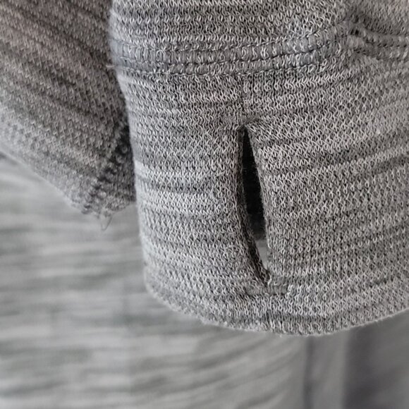 CABELA'S Gray Space Dyed Marled 1/2 Zip Mock Neck Fleece Athleisure Active Top L - Picture 4 of 10